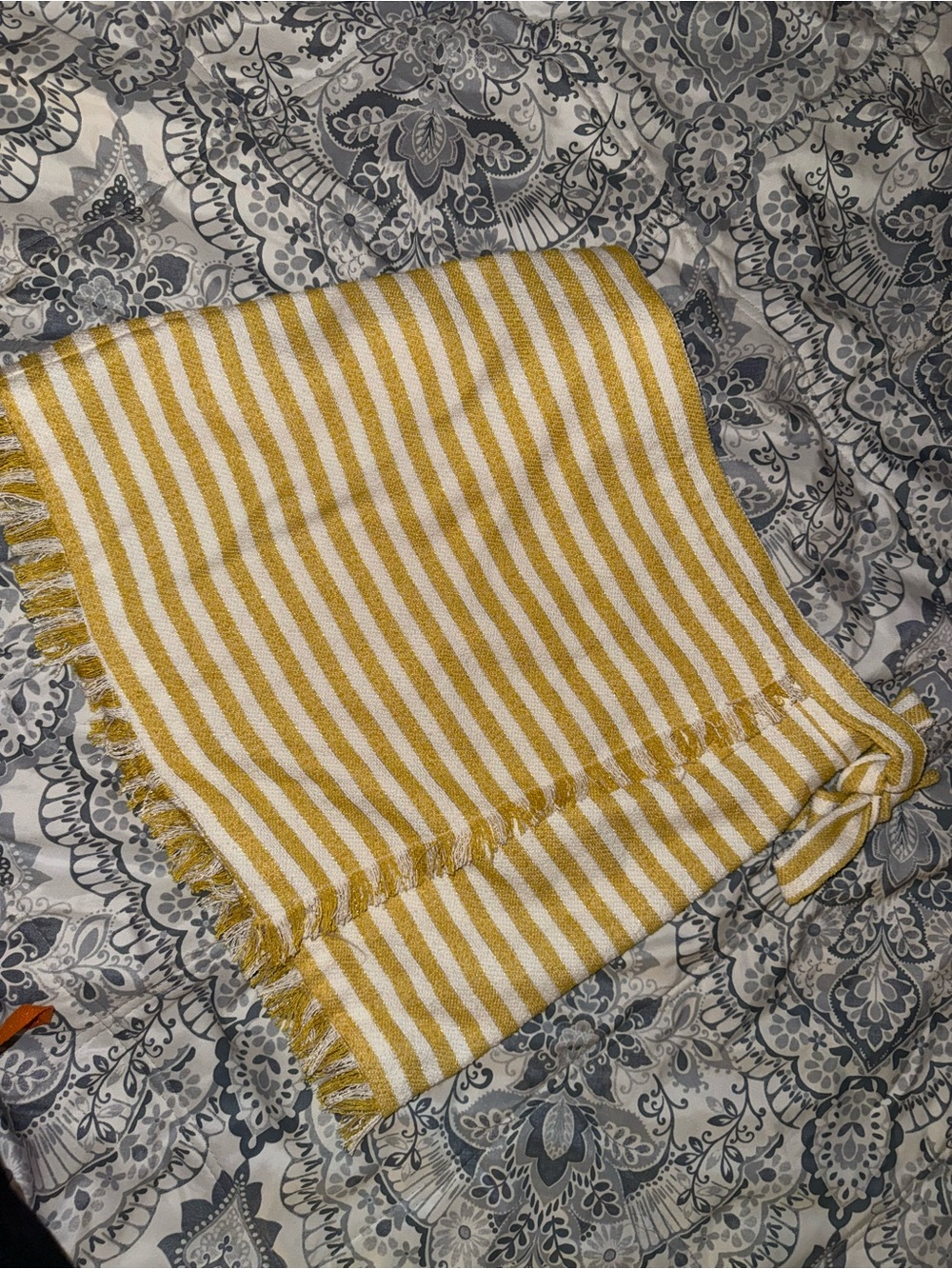 LPA Yellow and White Striped Throw
